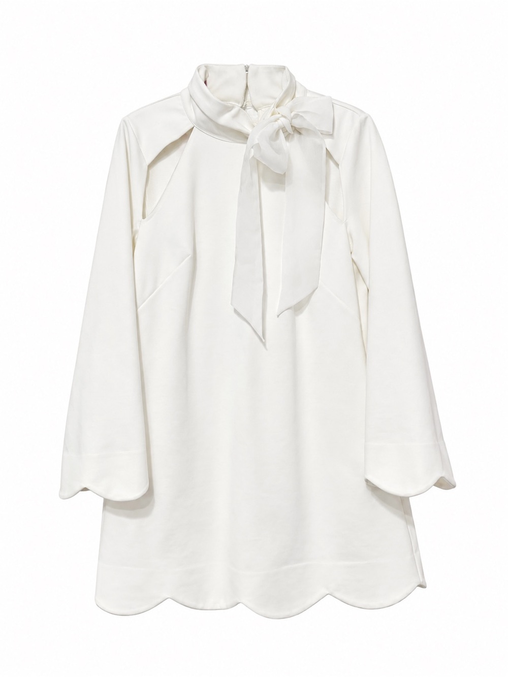 BHLDN Kaia Ivory Cutout Tie-Neck Mini Dress NWOT